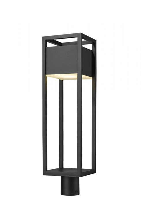 Z-Lite Barwick 1 Light Outdoor Post Mount Fixture in Black Finish Model: 585PHBR-BK-LED