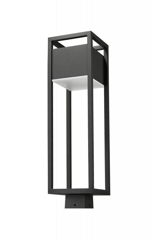 Z-Lite Barwick 1 Light Outdoor Post Mount Fixture in Black Finish Model: 585PHBS-BK-LED