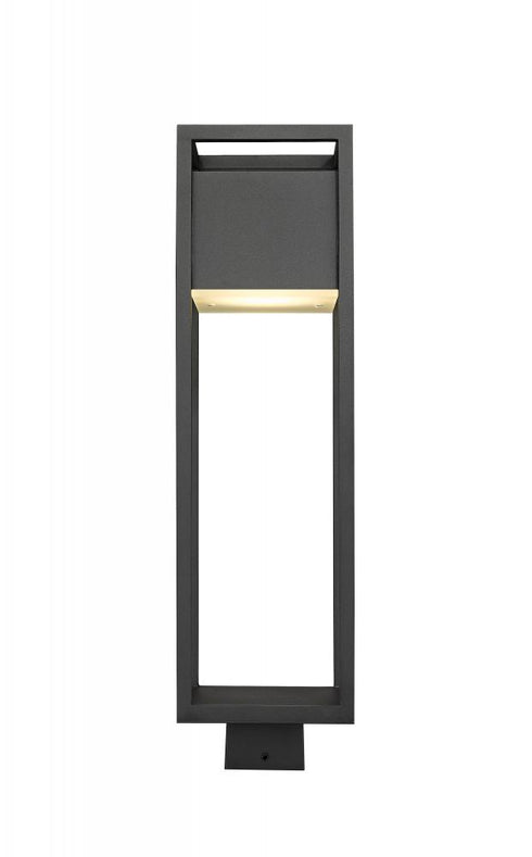 Z-Lite Barwick 1 Light Outdoor Post Mount Fixture in Black Finish Model: 585PHBS-BK-LED
