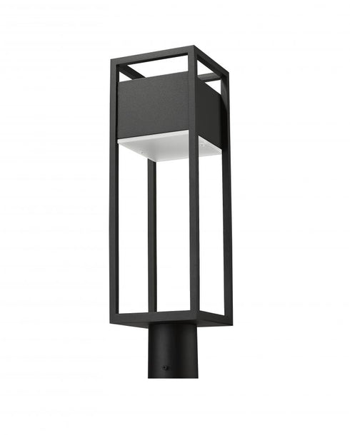 Z-Lite Barwick 1 Light Outdoor Post Mount Fixture in Black Finish Model: 585PHMR-BK-LED