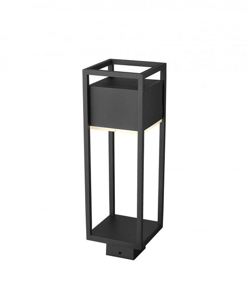 Z-Lite Barwick 1 Light Outdoor Post Mount Fixture in Black Finish Model: 585PHMS-BK-LED