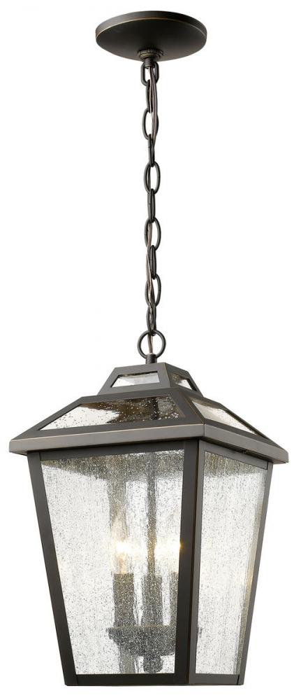 Z-Lite Bayland 3 Light Outdoor Chain Mount Ceiling Fixture in Oil Rubbed Bronze Finish Model: 539CHM-ORB