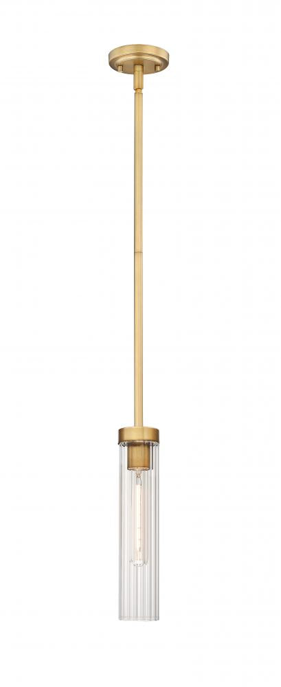 Z-Lite Beau 1 Light Pendant in Brushed Nickel Finish Model: 740P-ROD-BN