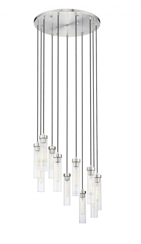 Z-Lite Beau 11 Light Chandelier in Brushed Nickel Finish Model: 740P-11R-BN