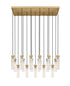 Z-Lite Beau 17 Light Linear Chandelier in Brushed Nickel Finish Model: 740P-17L-BN