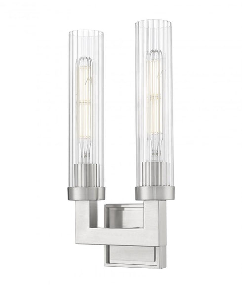 Z-Lite Beau 2 Light Wall Sconce in Brushed Nickel Finish Model: 740-2S-BN