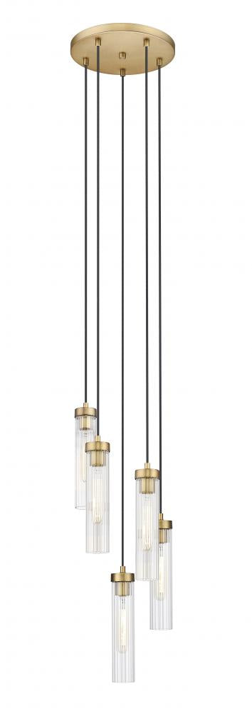 Z-Lite Beau 5 Light Chandelier in Brushed Nickel Finish Model: 740P-5R-BN