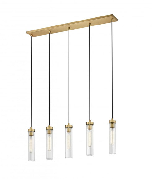Z-Lite Beau 5 Light Linear Chandelier in Brushed Nickel Finish Model: 740P-5L-BN