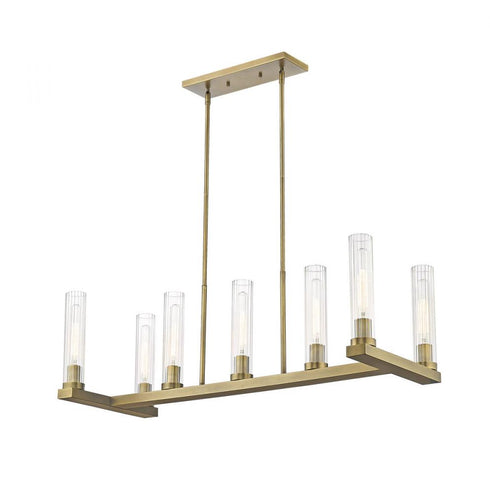 Z-Lite Beau 7 Light Linear Chandelier in Bronze Finish Model: 3031-7L-BRZ