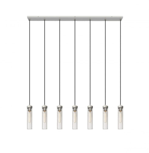 Z-Lite Beau 7 Light Linear Chandelier in Brushed Nickel Finish Model: 740P-7L-BN
