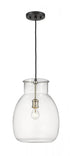 Z-Lite Bella 1 Light Pendant in Matte Black + Brushed Nickel Finish Model: 476P-MB-BN