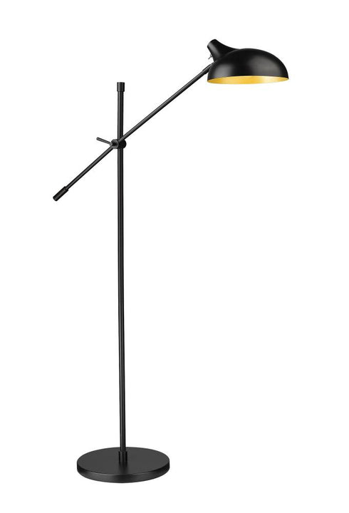 Z-Lite Bellamy 1 Light Floor Lamp in Matte Black Finish Model: 1942FL-MB