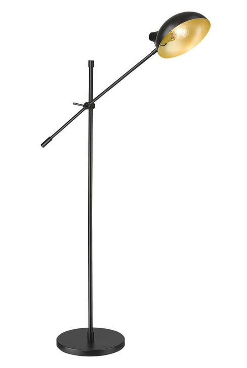 Z-Lite Bellamy 1 Light Floor Lamp in Matte Black Finish Model: 1942FL-MB