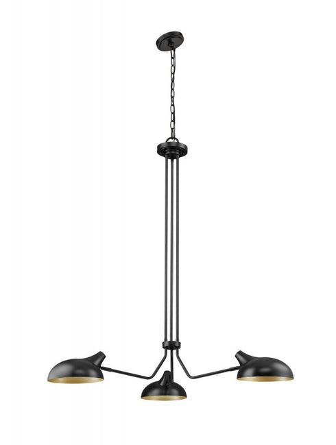 Z-Lite Bellamy 3 Light Chandelier in Matte Black Finish Model: 1942-3MB