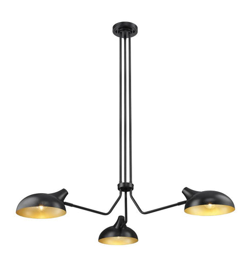 Z-Lite Bellamy 3 Light Chandelier in Matte Black Finish Model: 1942-3MB