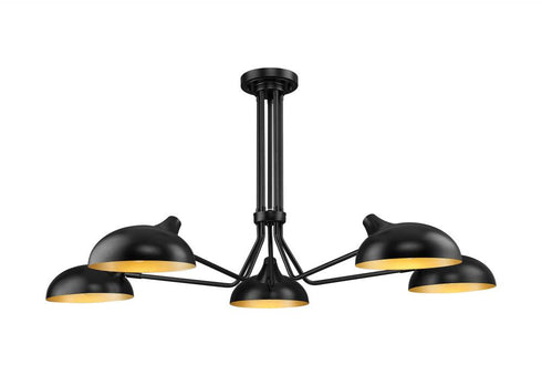Z-Lite Bellamy 5 Light Semi Flush Mount in Matte Black Finish Model: 1942-5SF-MB