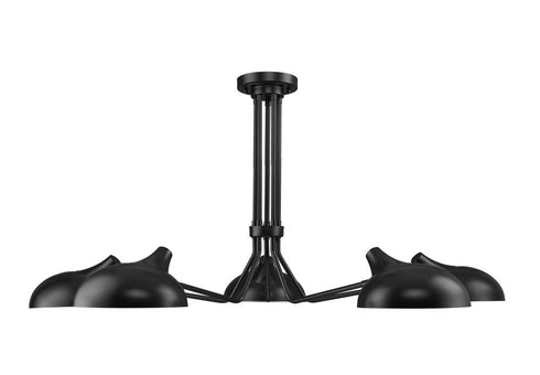 Z-Lite Bellamy 5 Light Semi Flush Mount in Matte Black Finish Model: 1942-5SF-MB