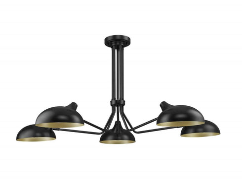 Z-Lite Bellamy 5 Light Semi Flush Mount in Matte Black Finish Model: 1942-5SF-MB
