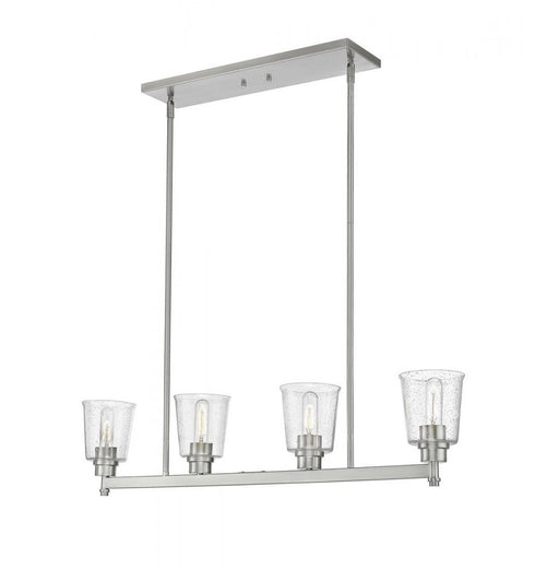 Z-Lite Bohin 4 Light Linear Chandelier in Brushed Nickel Finish Model: 464-4L-BN