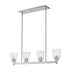 Z-Lite Bohin 4 Light Linear Chandelier in Brushed Nickel Finish Model: 464-4L-BN