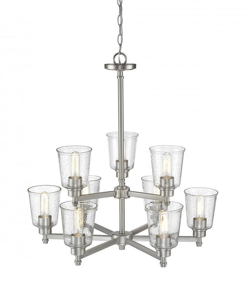 Z-Lite Bohin 9 Light Chandelier in Brushed Nickel Finish Model: 464-9BN