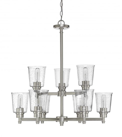 Z-Lite Bohin 9 Light Chandelier in Brushed Nickel Finish Model: 464-9BN