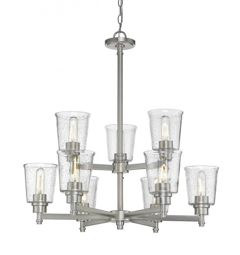 Z-Lite Bohin 9 Light Chandelier in Brushed Nickel Finish Model: 464-9BN