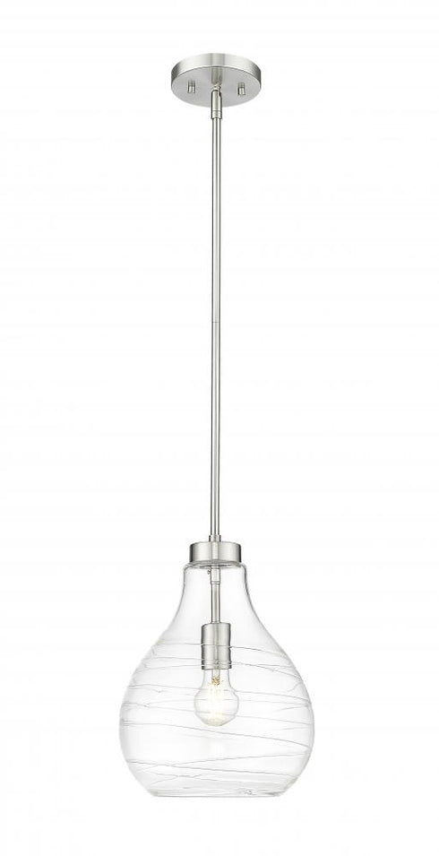 Z-Lite Bon Air 1 Light Pendant in Brushed Nickel Finish Model: 496P10-BN