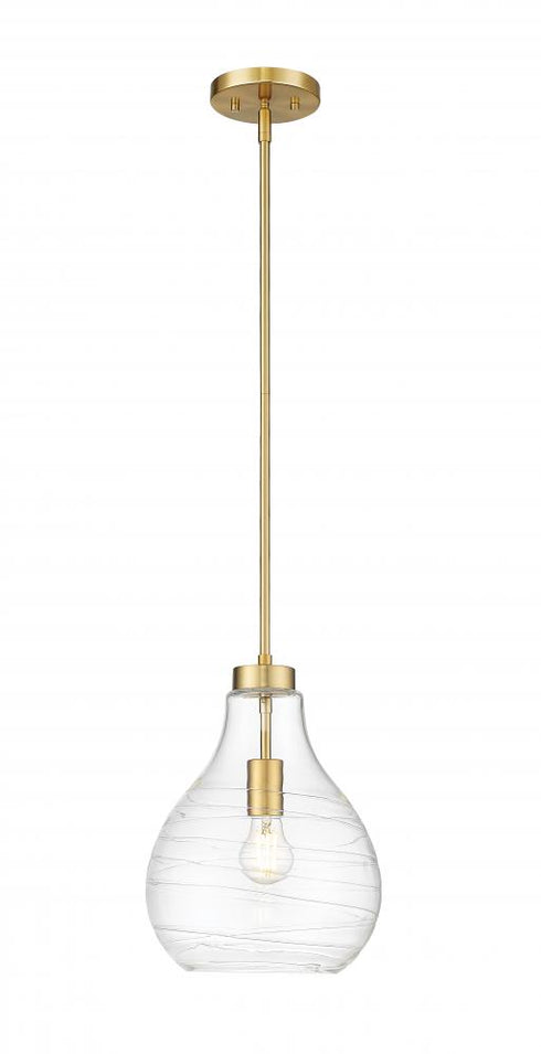 Z-Lite Bon Air 1 Light Pendant in Brushed Nickel Finish Model: 496P10-BN