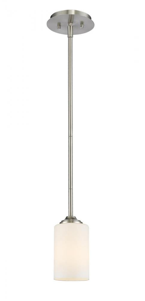 Z-Lite Bordeaux 1 Light Pendant in Brushed Nickel Finish Model: 435MP-BN