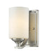 Z-Lite Bordeaux 1 Light Wall Sconce in Brushed Nickel Finish Model: 435-1S-BN