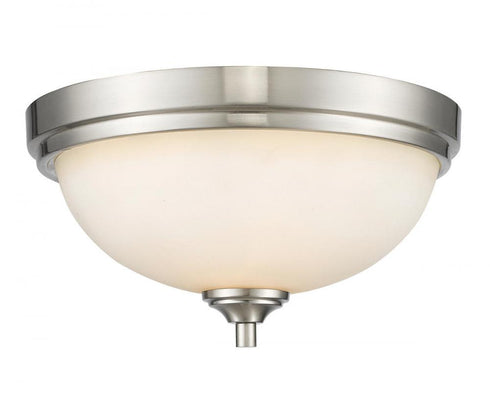 Z-Lite Bordeaux 2 Light Flush Mount in Brushed Nickel Finish Model: 435F2-BN
