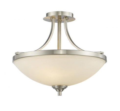 Z-Lite Bordeaux 3 Light Semi Flush Mount in Brushed Nickel Finish Model: 435SF-BN
