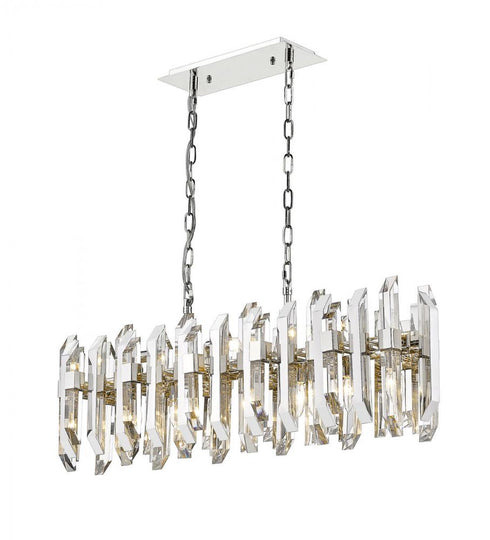 Z-Lite Bova 11 Light Linear Chandelier in Polished Nickel Finish Model: 4006-11L-PN