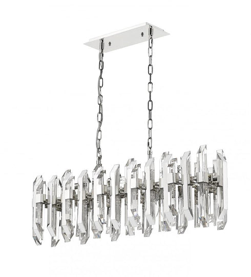Z-Lite Bova 11 Light Linear Chandelier in Polished Nickel Finish Model: 4006-11L-PN