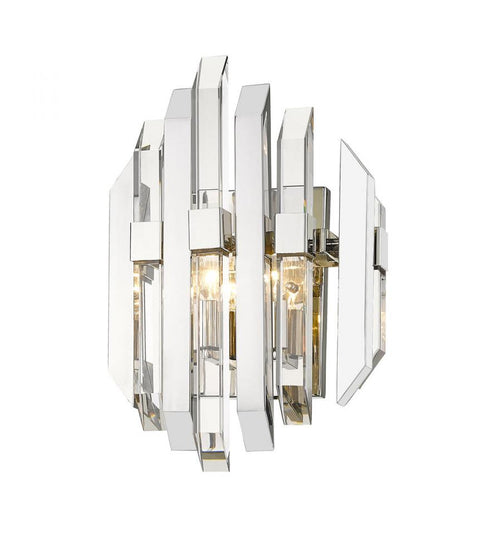 Z-Lite Bova 2 Light Wall Sconce in Polished Nickel Finish Model: 4006S-PN