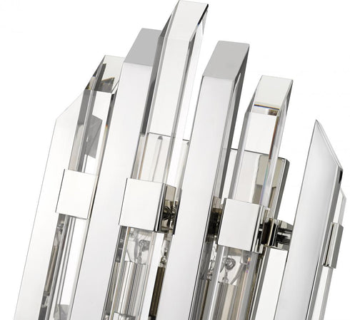 Z-Lite Bova 2 Light Wall Sconce in Polished Nickel Finish Model: 4006S-PN