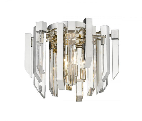 Z-Lite Bova 4 Light Flush Mount in Polished Nickel Finish Model: 4006F-PN