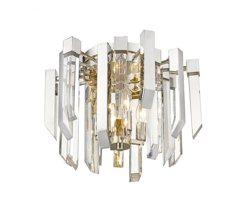 Z-Lite Bova 4 Light Flush Mount in Polished Nickel Finish Model: 4006F-PN