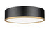 Z-Lite Bradley 1 Light Flush Mount in Matte Black + Modern Gold Finish Model: 1018F16-MB-MGLD-LED