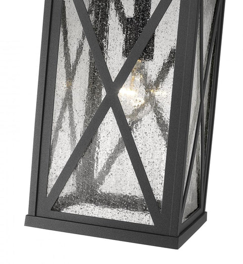 Z-Lite Brookside 1 Light Outdoor Chain Mount Ceiling Fixture in Black Finish Model: 583CHB-BK