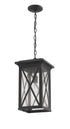 Z-Lite Brookside 1 Light Outdoor Chain Mount Ceiling Fixture in Black Finish Model: 583CHB-BK