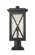 Z-Lite Brookside 1 Light Outdoor Pier Mounted Fixture in Black Finish Model: 583PHBR-533PM-BK