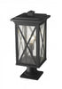 Z-Lite Brookside 1 Light Outdoor Pier Mounted Fixture in Black Finish Model: 583PHBR-533PM-BK