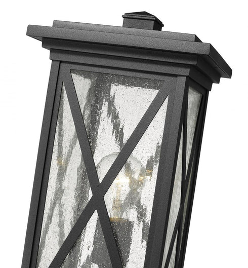 Z-Lite Brookside 1 Light Outdoor Pier Mounted Fixture in Black Finish Model: 583PHMR-533PM-BK