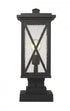 Z-Lite Brookside 1 Light Outdoor Pier Mounted Fixture in Black Finish Model: 583PHMS-SQPM-BK