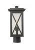 Z-Lite Brookside 1 Light Outdoor Post Mount Fixture in Black Finish Model: 583PHMR-BK