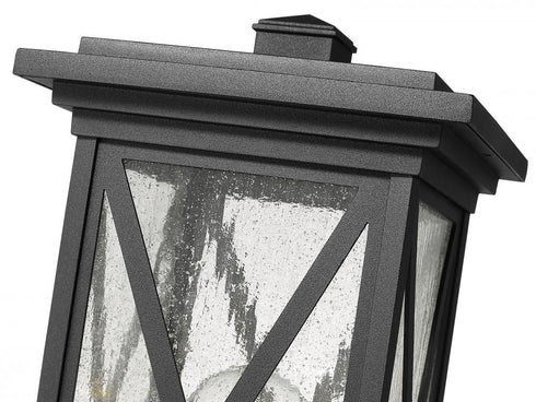 Z-Lite Brookside 1 Light Outdoor Post Mount Fixture in Black Finish Model: 583PHMR-BK