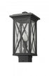 Z-Lite Brookside 1 Light Outdoor Post Mount Fixture in Black Finish Model: 583PHMS-BK