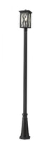 Z-Lite Brookside 1 Light Outdoor Post Mounted Fixture in Black Finish Model: 583PHBR-519P-BK
